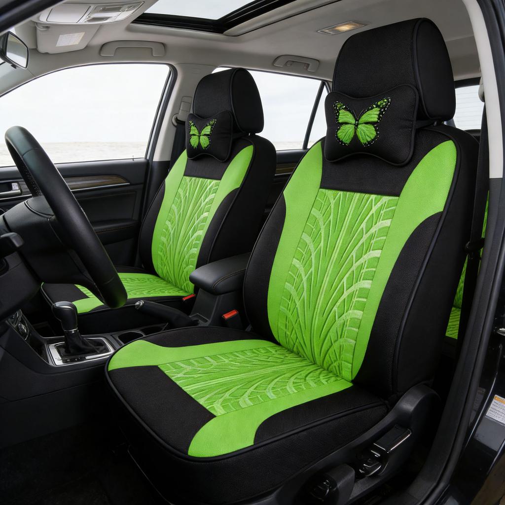 Four-piece Universal Car Seat Cover, Embroidered Car Seat Protector, Car Interior Accessories, And Stylish Car Seat Cover