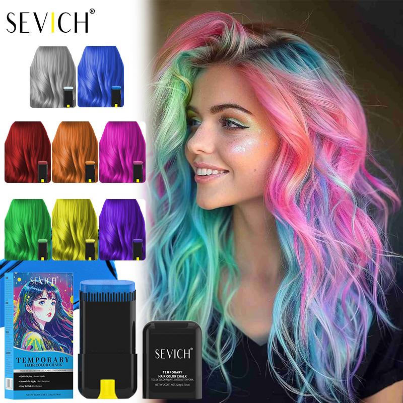 Bâton de coloration temporaire pour cheveux SEVICH Fashion DIY Crayon de coloration capillaire à usage unique et longue durée Craie de couleur pour cheveux Cire colorante pour cheveux Cire coiffante 20G