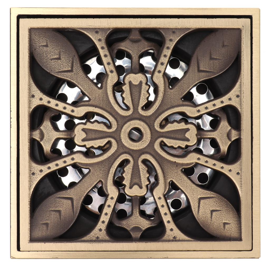 Sifon de pardoseală 10x10cm Cupru antic Deodorant Sifon de duș pentru casă Hotel Baie Toaletă