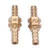2 Pcs Hose Barb Brass Bulkhead Pipe Fitting Coupler Connector Adapter (8mm)