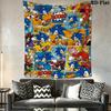 Hedgehog Sonic Speed Wall Hanging Printed Fabric Blanket Decorative Tapestries for Bedroom Living Room Home Decor