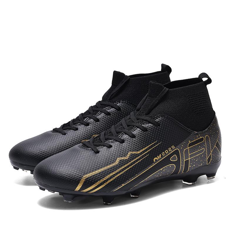 2 new men's and women's breathable high-top long and short nail football shoes fashionable non-slip sports shoes