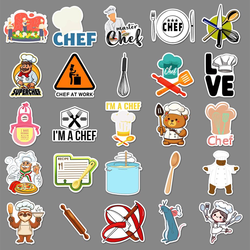 50 Chef Profession Graffiti Stickers Personalized Creative English Decorative Water Cup Suitcase Skateboard Stickers