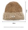 Cat Brother Korean Style Knit Hat: Color Block Plush, Warm Wool, Women's Large Head Circumference