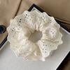 Korean Women Girl Lace Bow Elastic Hair Scrunchies Sweet Flower Print Hair Rim Bands Cute Ponytail Hair Accessories