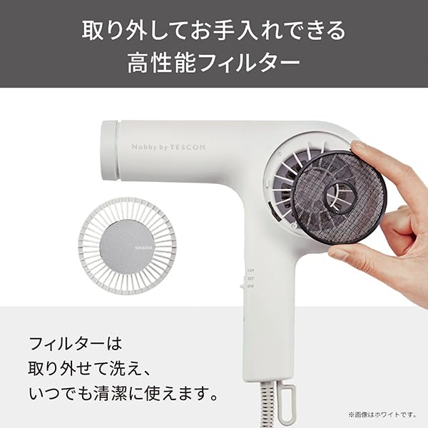 TESCOM Professional Protect Ion Lightweight Hair Dryer NIB400A with Easy-Disconnect Plug Nobby by TESCOM Nobby Smoky Gray NIB400A-H