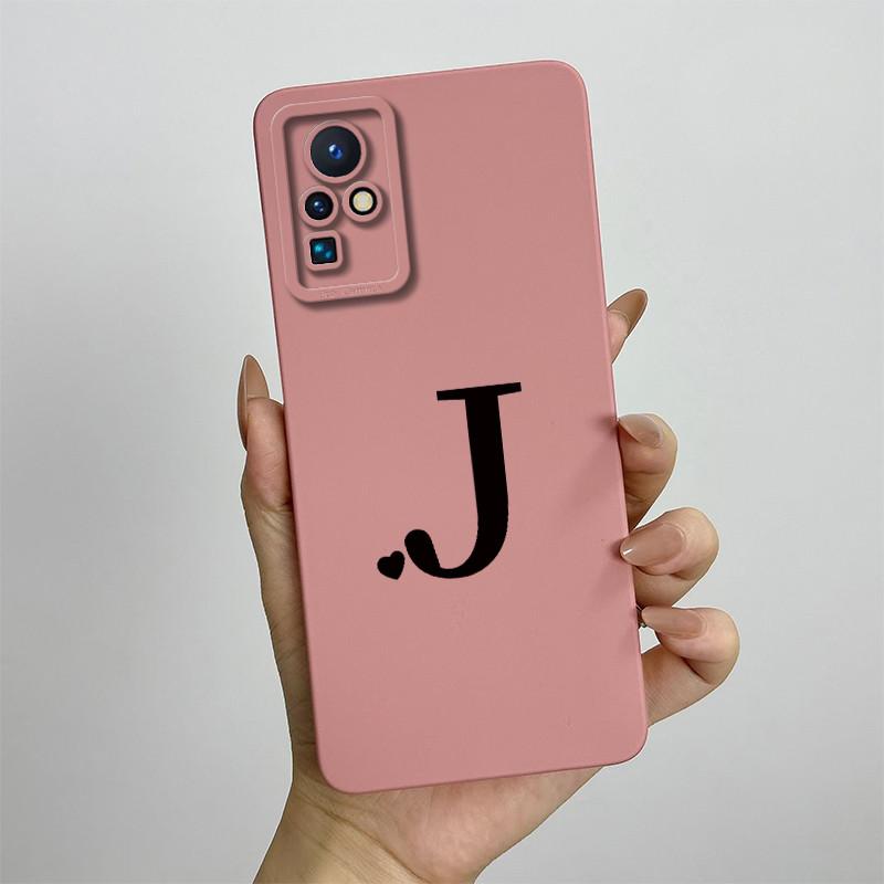 Case for Infinix Zero X Neo ZERO X Pro Phone Case Cute Initial Letters Square Liquid Silicone Shockproof Back Bumper Shell Cover