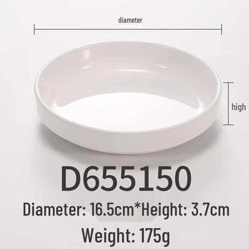 White Melamine Scalloped Serving Plates - Set of 10