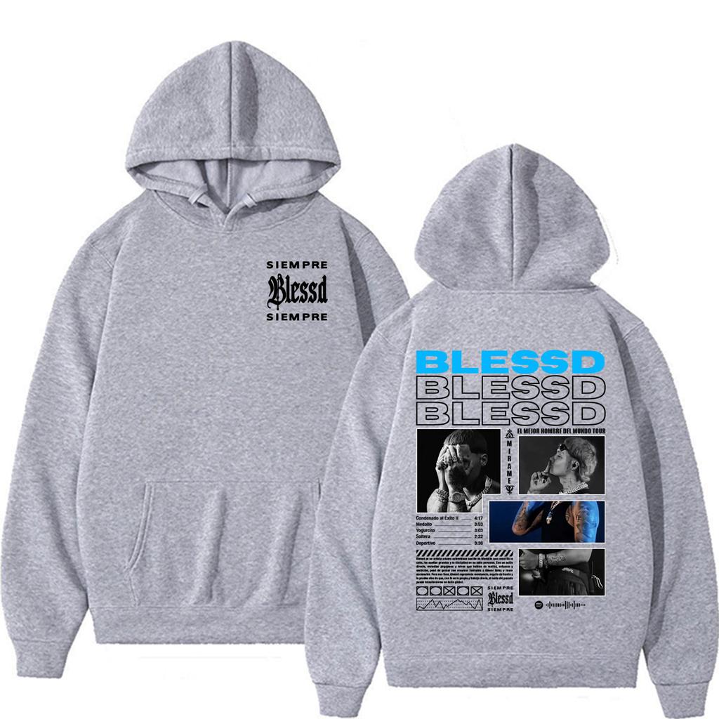 Blessd Siempre Album Hoodie Men's Fashion Hip Hop Harajuku Sweatshirt Casual Hoodies Pullovers Streetwear