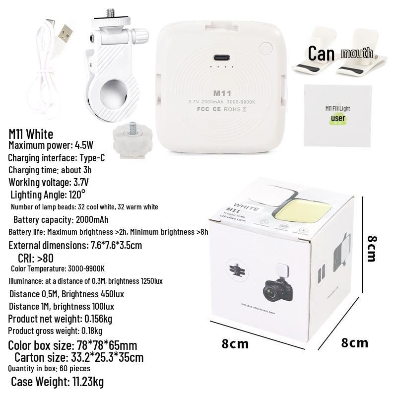 

Портативный светодиодный заполняющий свет для селфи для мобильных телефонов и камер