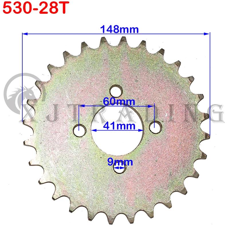530 Chain 28T/31T/32T/35T/37T/40T/41T/45T Teeth Rear Sprocket For ATV Quad Pit Dirt Bike Buggy Go Kart Motorcycle Motor Parts