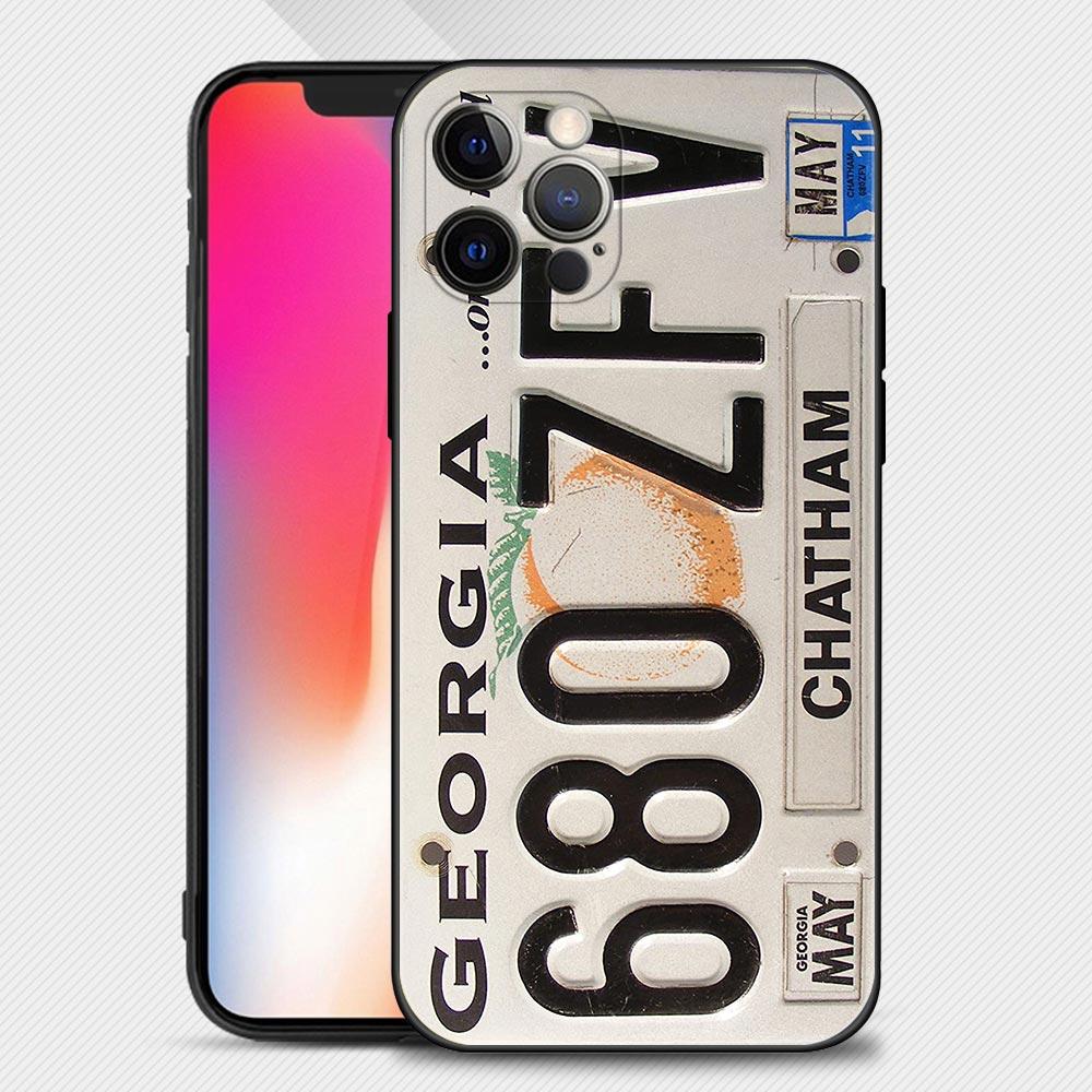 Retro Funny License Plate Number Car Case For Apple iPhone 15 14 13 12 11 Pro Mini XS Max XR X 7 8 Shell Capa