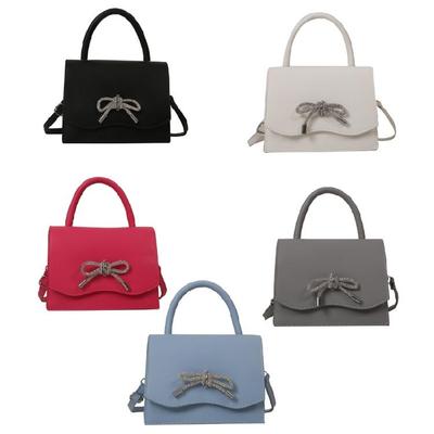 Sophisticated Single Shoulder Bag with Bowknot Decoration PU Handbag for Women