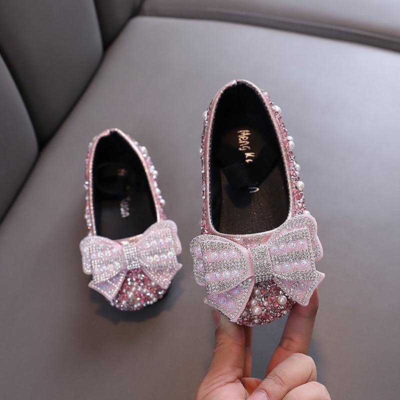 Autumn new style ladylike baby girl children's princess rhinestone single shoes leather shoes dance performance shoes