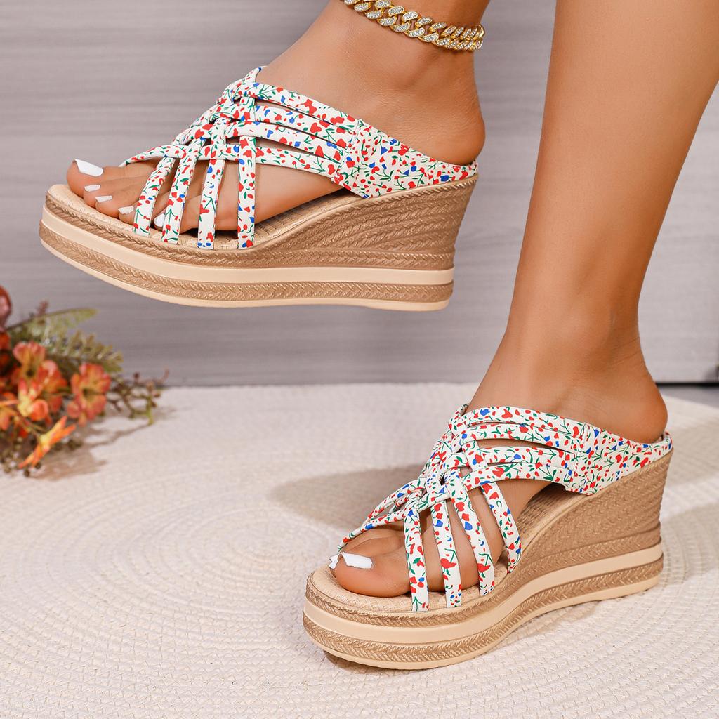 Fashion Female Shoes Lady On A Wedge Slippers Heels Slides Jelly Flip Flops Big Size Low 2025Girl High Summer Soft Glitter  Women Shoes