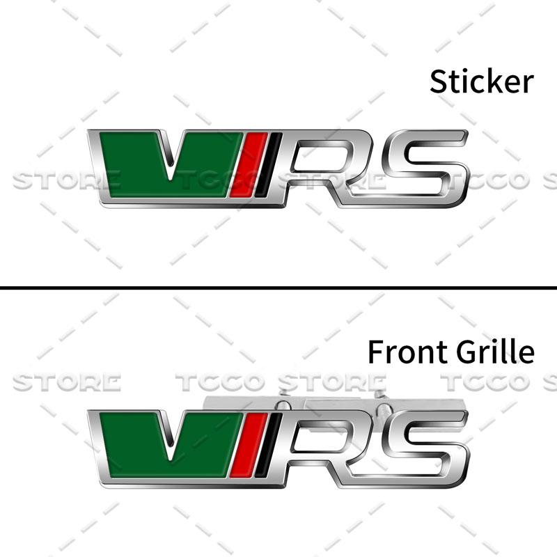 3D Chrome Metal Car Styling VRS Logo Front Grille Emblem Sticker For Skoda Octavia Fabia Rapid Superb Kodiaq Rear Trunk Decor