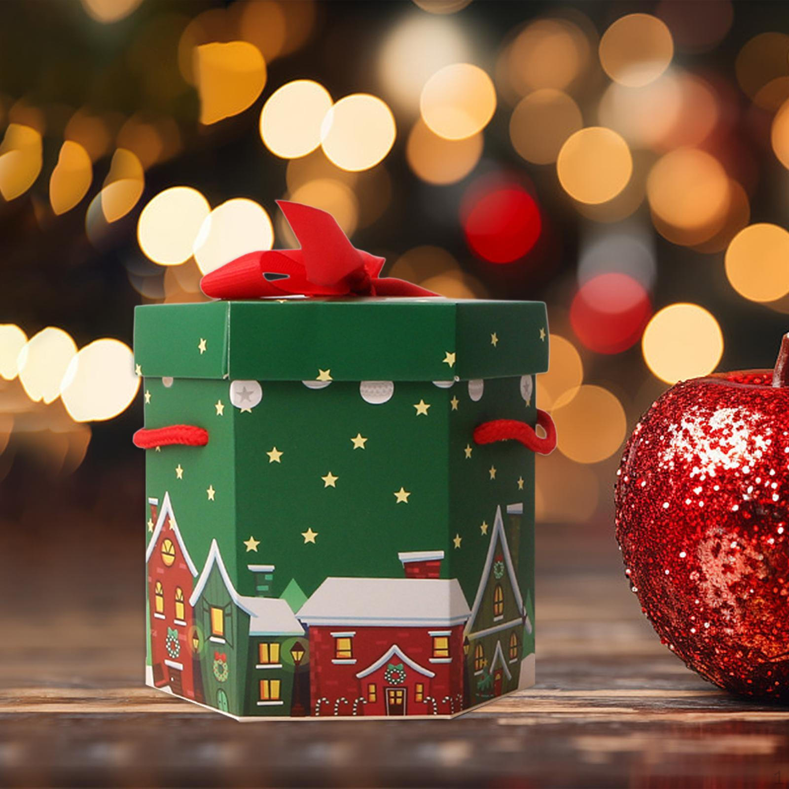 

Рождественская коробка для конфет, украшение для печенья, декоративный праздничный бумажный подарочный контейнер для вечеринки Christmas Cottage