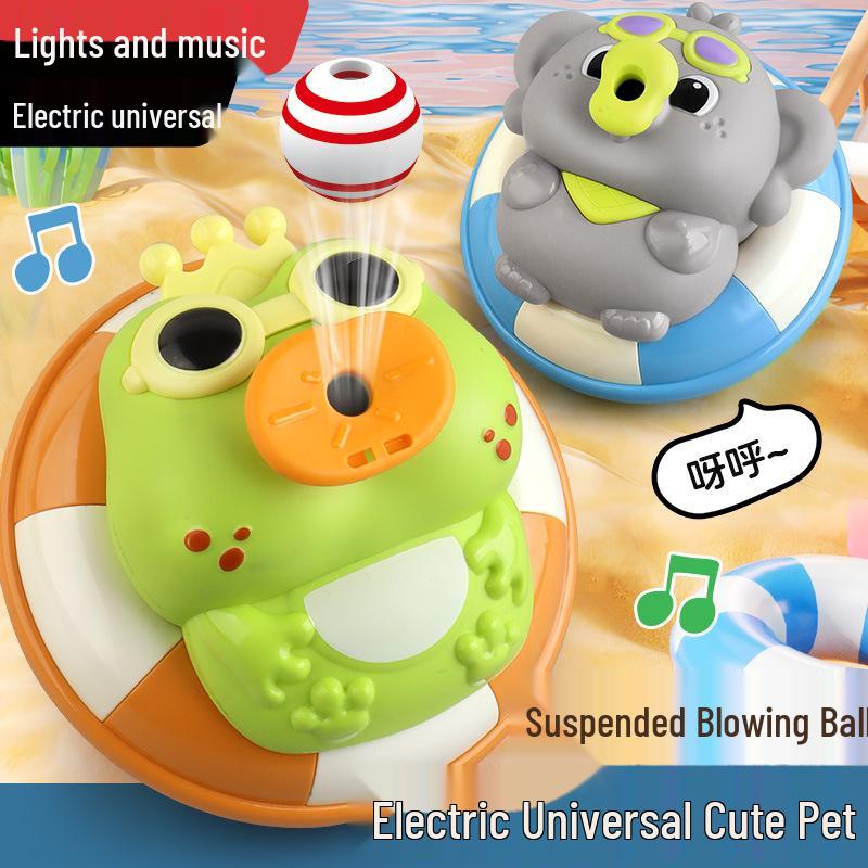 Electric Frog & Elephant Music Toy Set: Hovering Ball and Light-Up Features