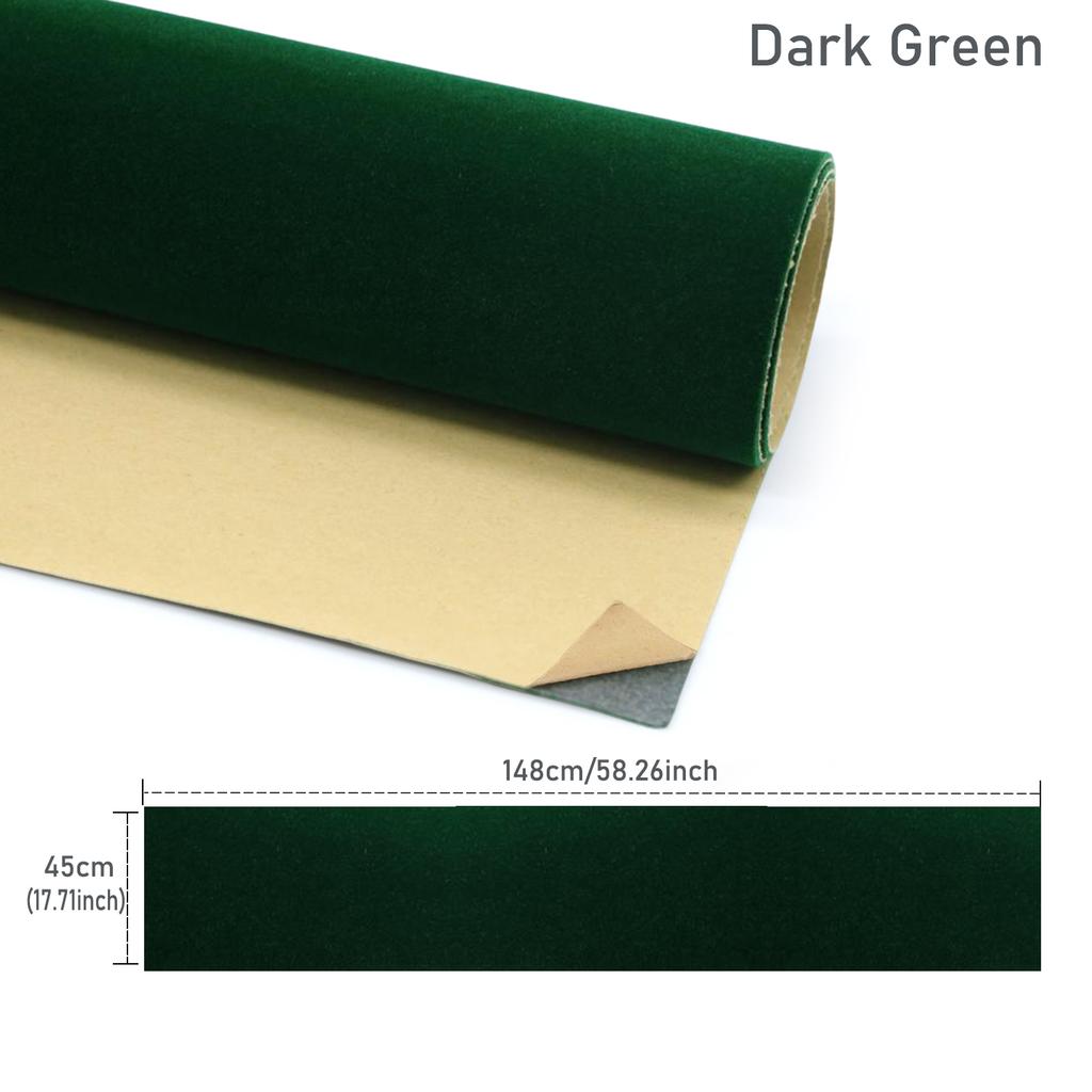 Self-Adhesive Velvet Fabric Sheets, 45x148cm Flocked Non-Woven Felt for Jewelry Box Liner, DIY Crafts, Decoration, Package - 19 Rich Colors For Choose