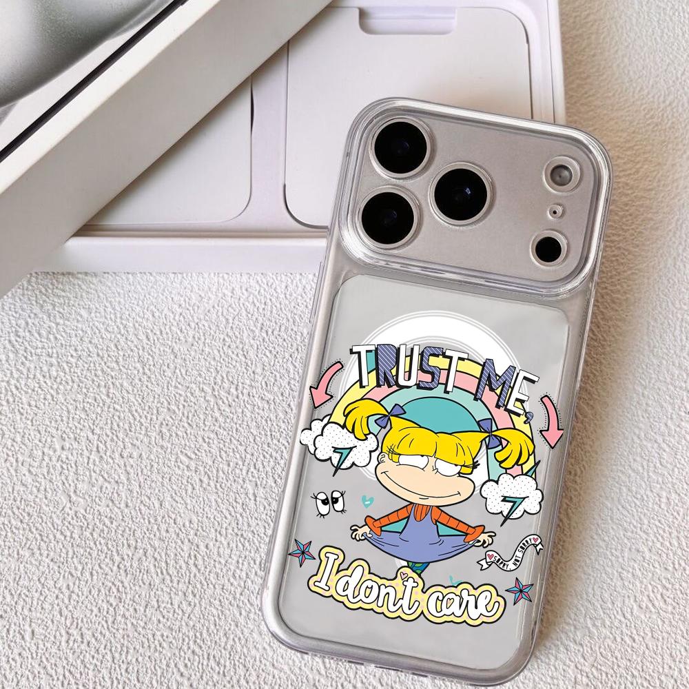

Funny R-Rugrats Angelica Phone Case For iPhone 17 16 15 14 13 12 Pro Max Plus With Magnetic Crystal Clear Case Wireless Charge iPhone17 Pro