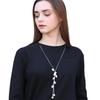 Japan and Korea Fashion Personalized Leaves Summer Festival High-rise Pearl Fringed Sweater Chain Long Versatile Accessories Necklace