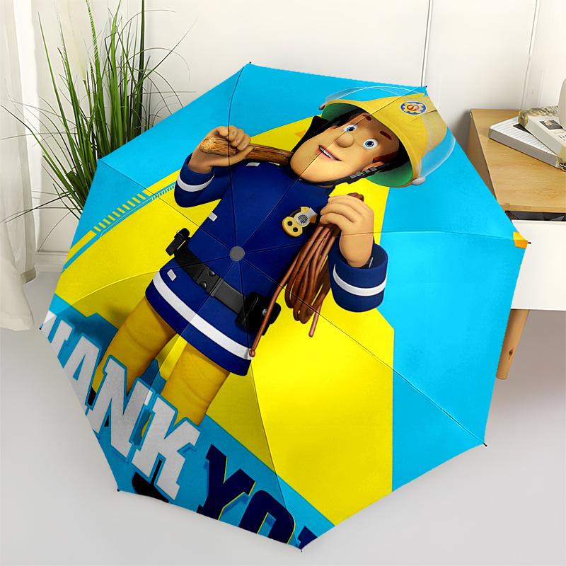 

Fireman Fire trucks Themed Travel Umbrella-8 Ribs Automatic Opening and Closing, Portable Folding Design, Compact and Stylish Umbrella Suita
