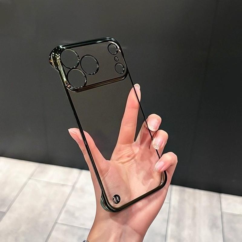 Plating Clear Frameless Phone Case for iPhone 17 Pro Max Ultra-Thin Hard PC Shell for iPhone Air 17Pro Bumper