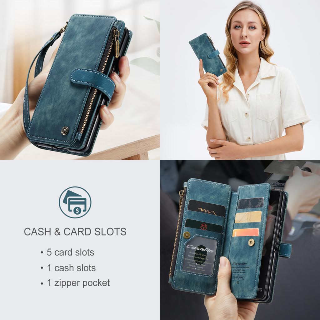 Anti -Dust Folding Leather Wallet Cover Case For Samsung Galaxy Z Fold 4 Fold4 Fold 3 Fold3 5g S23 Ultra S22 S21 Plus S20 Fe