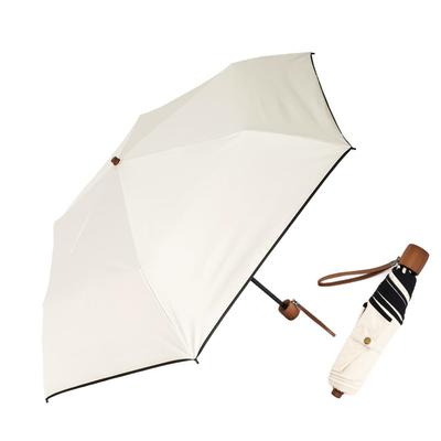 Vita Felice Folding Umbrella for Sun and Rain Umbrella for Women [VITAFELICE] (Lightweight/Tote Bag) Pru-30178z (Off-White Piping)