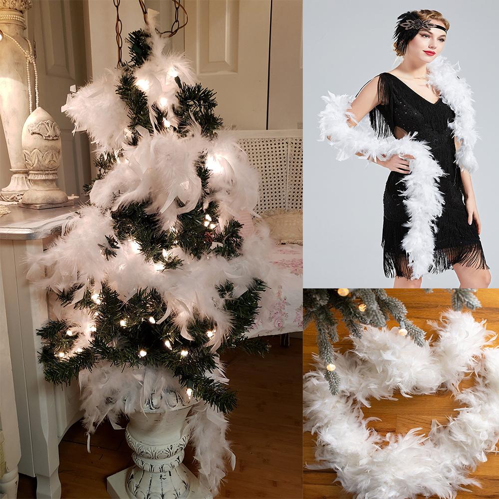 DIY 2Meter/lot 60g Turkey Feather Boa Plumas Dress Shawl Scarf for Halloween Wedding Carnival Party Feather Handicrafts Accessories