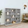VidaXL CD Cabinet Shelf Storage Furniture Home Office Cabinet Study Bedroom Interior Sonoma Grey 100x23x89.5 Cm 815484