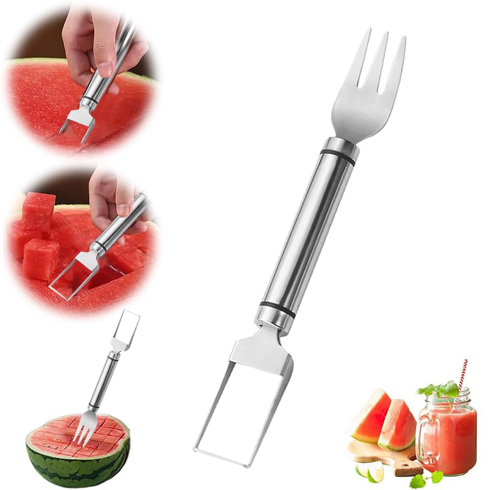 

Kitchen Tools 2 In 1 Stainless Steel Fruit Cutter Watermelon Slicer Melon Cutter Tool Kitchens Accessories Watermelon Digger серебряный