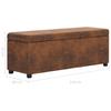 Storage Bench with Compartment 116 cm Brown Suede Look