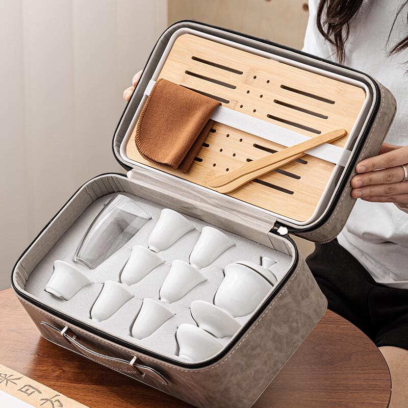Leshui Nordic Suet Jade Style Travel Tea Set