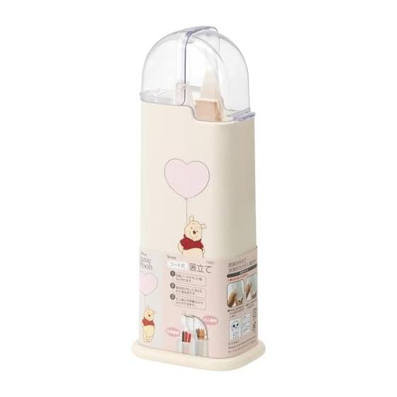 Skater Chopstick Holder, Hooded Chopstick Stand with Lid, Made In Japan, Disney Winnie the Pooh HUG&HEART TW81-A, Rotatable Lid, Separates Adult and