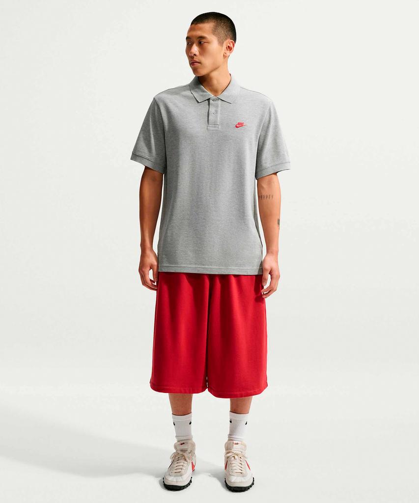 Nike Club Short Sleeve Polo Shirt M - Dark Grey Heather: University Red / Fn3895-064