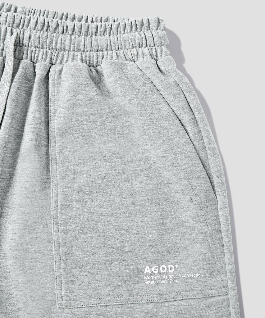AGOD Carpenter Out Pocket Wide Sweat Shorts [Heather Grey]