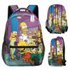 Simpsons Children'S School Bag, Primary And Secondary School Students Backpack, Digital Full-Print Double-Sided Pattern Schoolbag