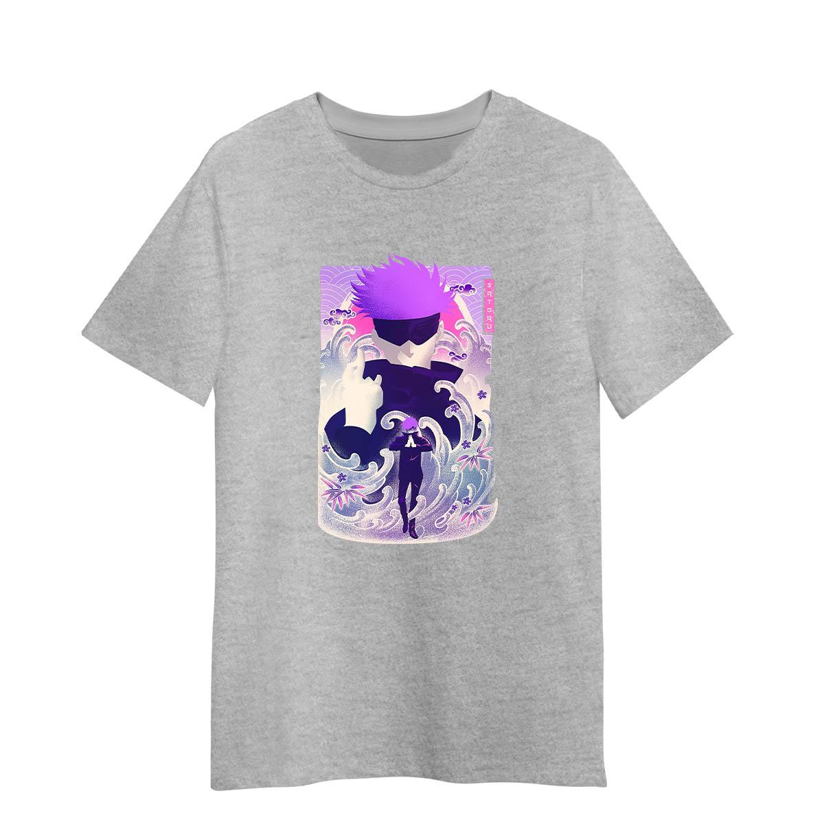 Musha Satoru Jujutsu Kaisen Anime Gojo Satoru Graphic Art Adult Unisex T-shirt S серый