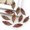 50Pcs Leaves Design Wooden Buttons 2-Hole Sewing Scrapbook Art DIY Decoration