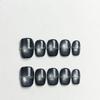 Handmade Cat Eye Short Square Oval Press On Nails With Bowknot Pearl Diamond Flower Star Decor Detachable Full Cover