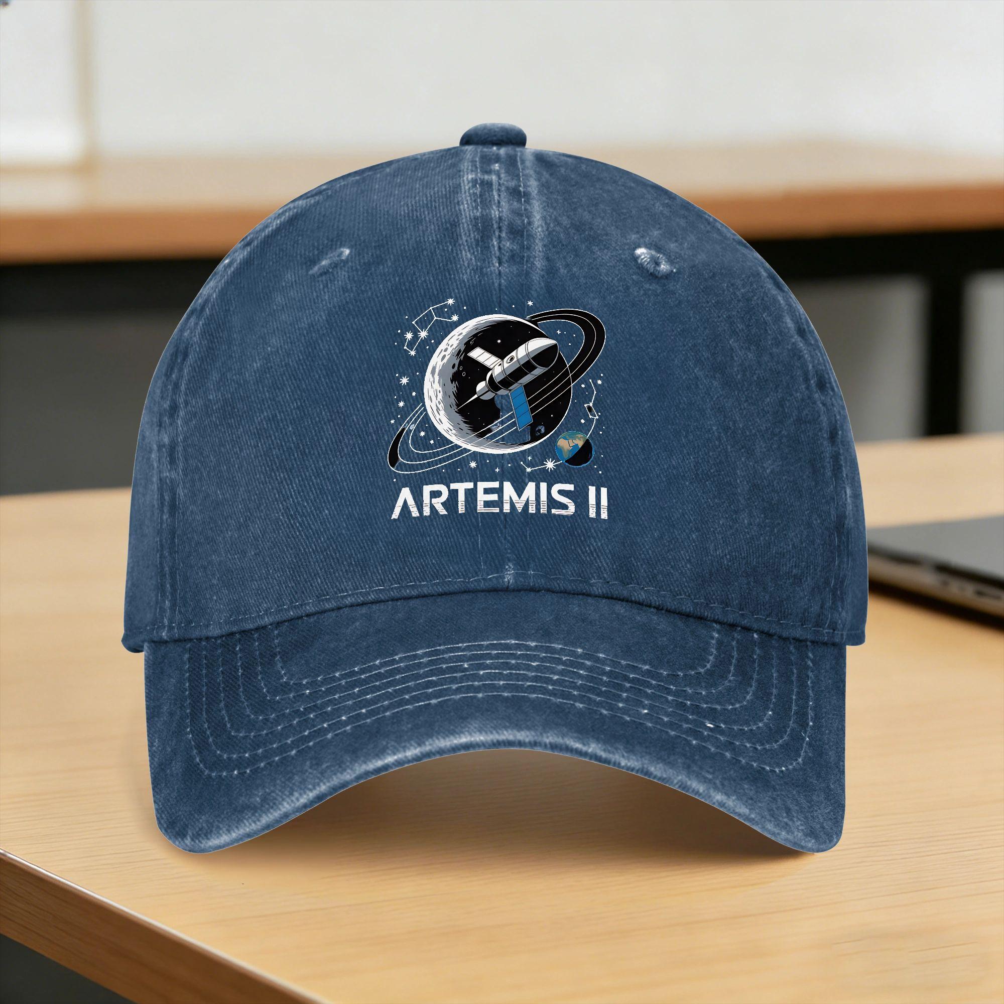 

Artemis II Back to the Moon 2026 Sun Baseball Cap Unisex-Teens Design Trucker Hat Spring Classic Sports Wholesale Baseball Caps One Size темно-синього кольору