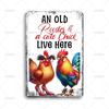 Funny Welcome to The Farm Metal Signs Vintage Art Chicken Poster Metal Tin Sign Perfect Gift for Garden Farm Shop Wall Decor