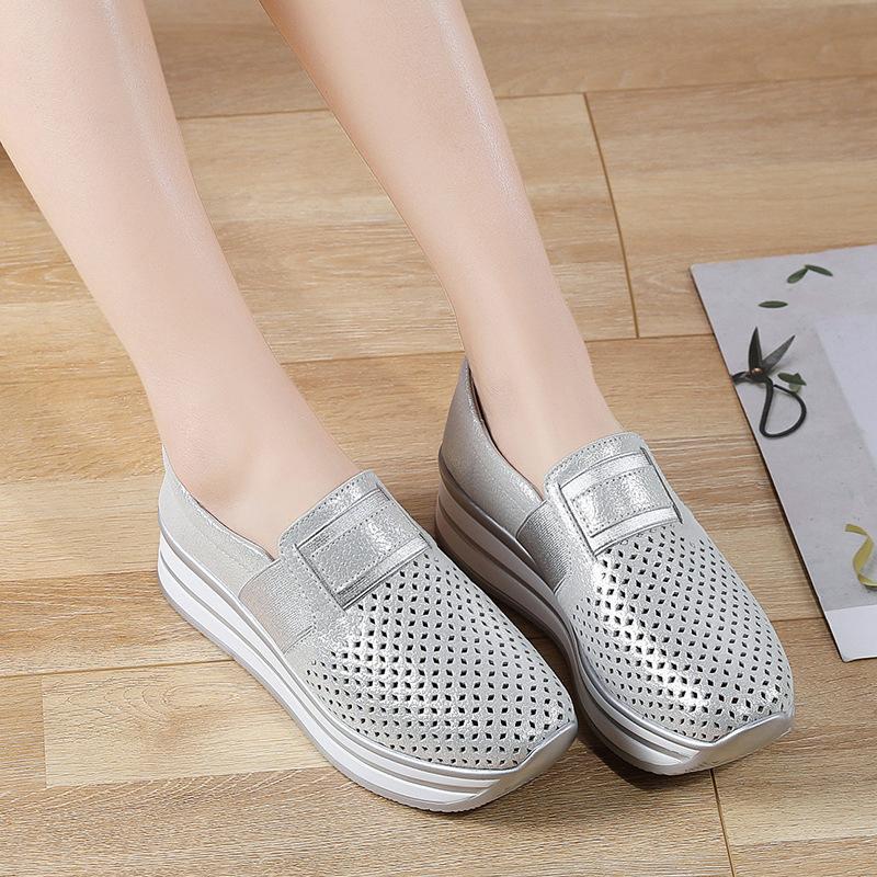 Single Shoes Women Hollow Platform Platform Shoes Women Casual Loafers All Match Shoes