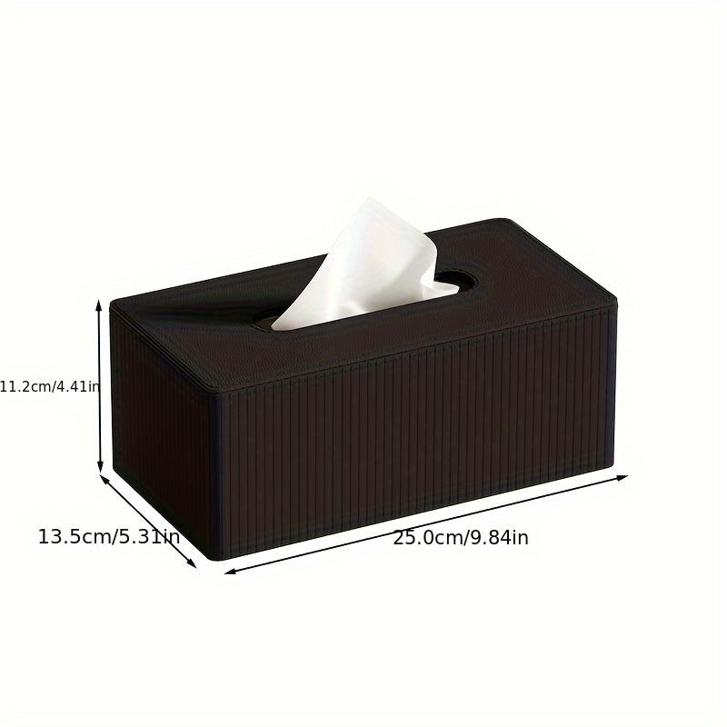 Nordic Style PU Leather Tissue Box High Quality Leather Napkin Holder Stripe Design Holiday Gifts for Families and Offices
