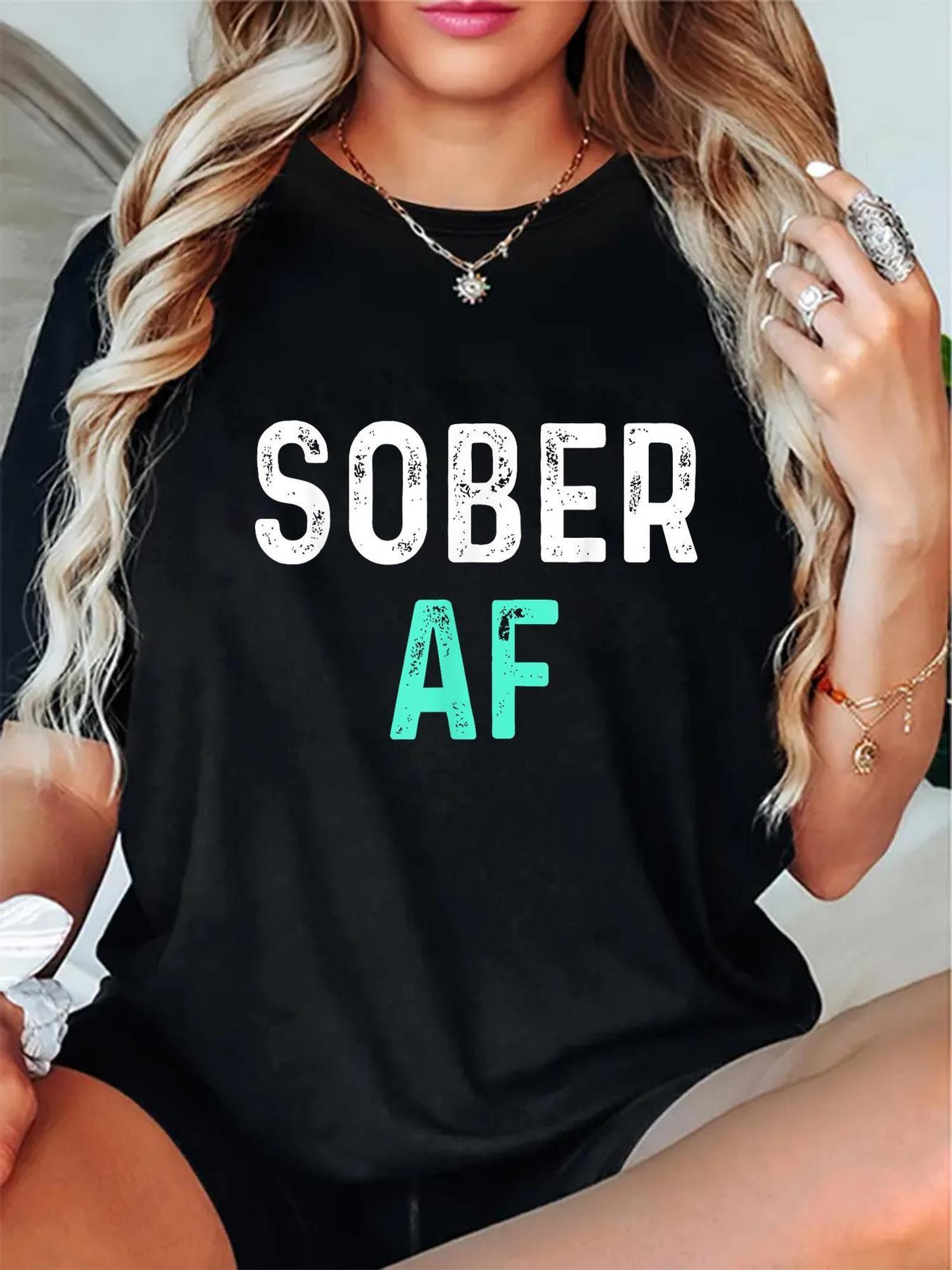 Sober AF Graphic Print T-shirt XXXL