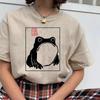 2026 Adult Loose Fit Original Handmade Ink Frog Illustration T Shirt Breathable Top Casual Retro Oriental Street Outfits