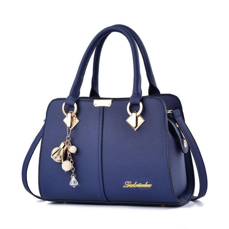

One shoulder crossbody fashionable large capacity foreign style portable mother bag women s advanced sense simple new explosion trendy versatile синий