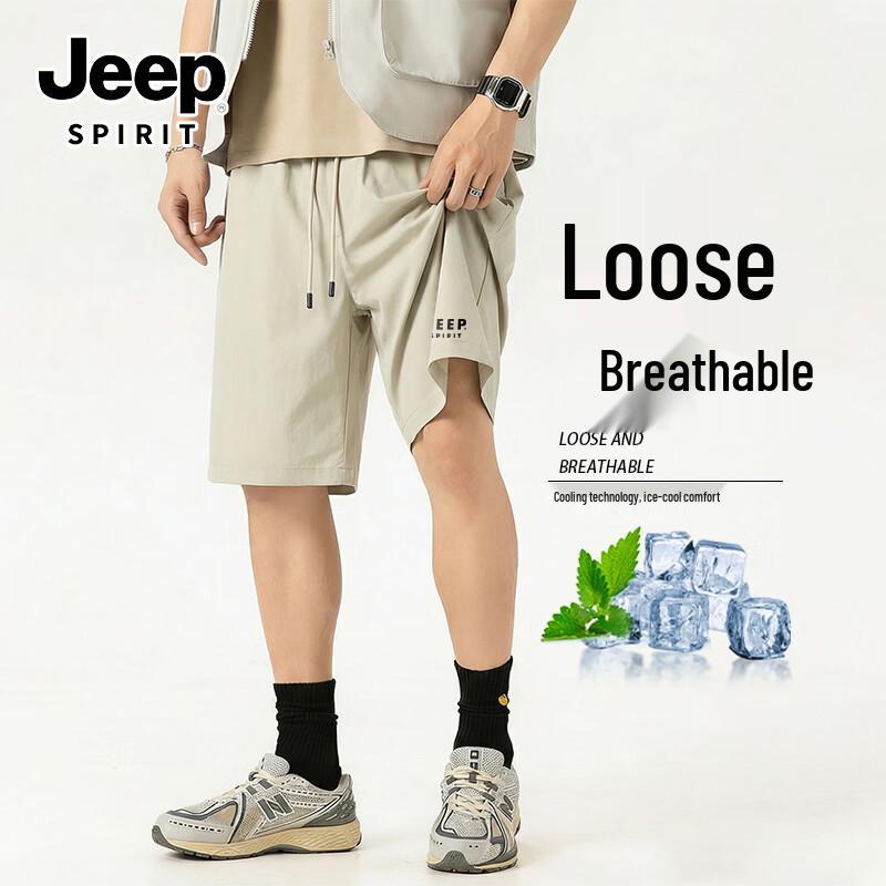 JEEP SPIRIT Men s Washed Cotton Casual Shorts M