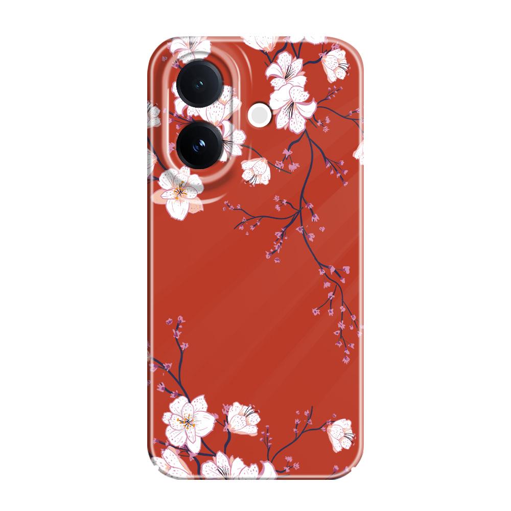 Fallen Plum Blossoms Phone Case For VIVO V60 V50 V40 Lite V27 V25 V23 V23E V20 Pro 4G 5G Film Hard Cover